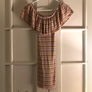 Striped off shoulder bodycon Lovers & Friends mini dress